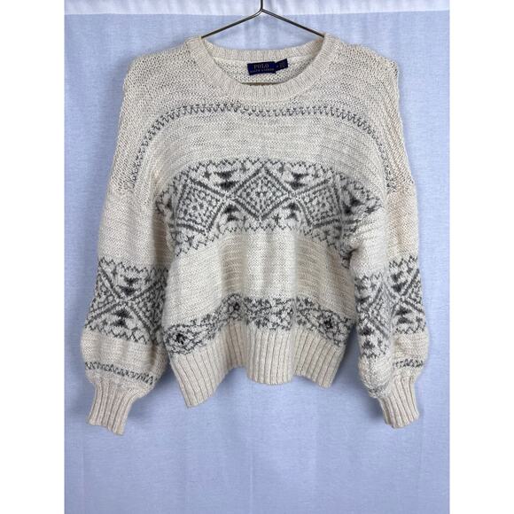 Polo Ralph Lauren Sweater Aztec Pullover Equestrian Southwestern Old Money Cozy - Picture 1 of 5